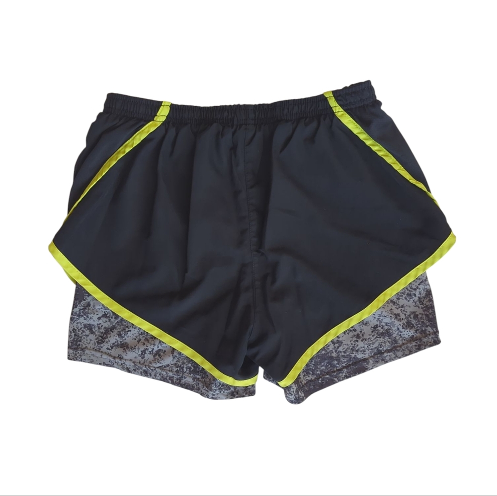 Umbro Double Layer Athletic Shorts SMALL Black Lime Green - Picture 8 of 15